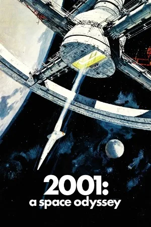 Plakat 2001 Odyseja kosmiczna - retro sci-fi Czerwony