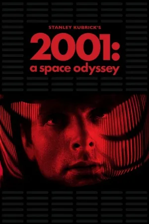Plakat 2001 Odyseja kosmiczna - retro sci-fi Fioletowy