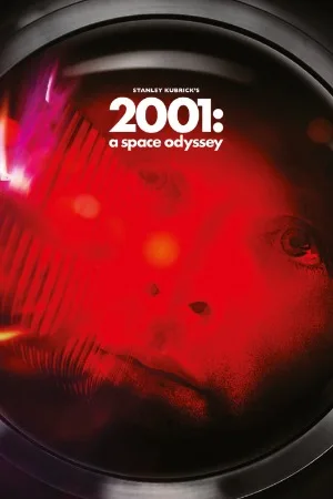 Plakat 2001 Odyseja kosmiczna - retro sci-fi Jasnoszary