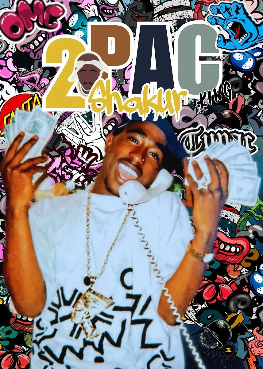 Plakat 2Pac - kultowa okładka rapu hip-hop Xx 6