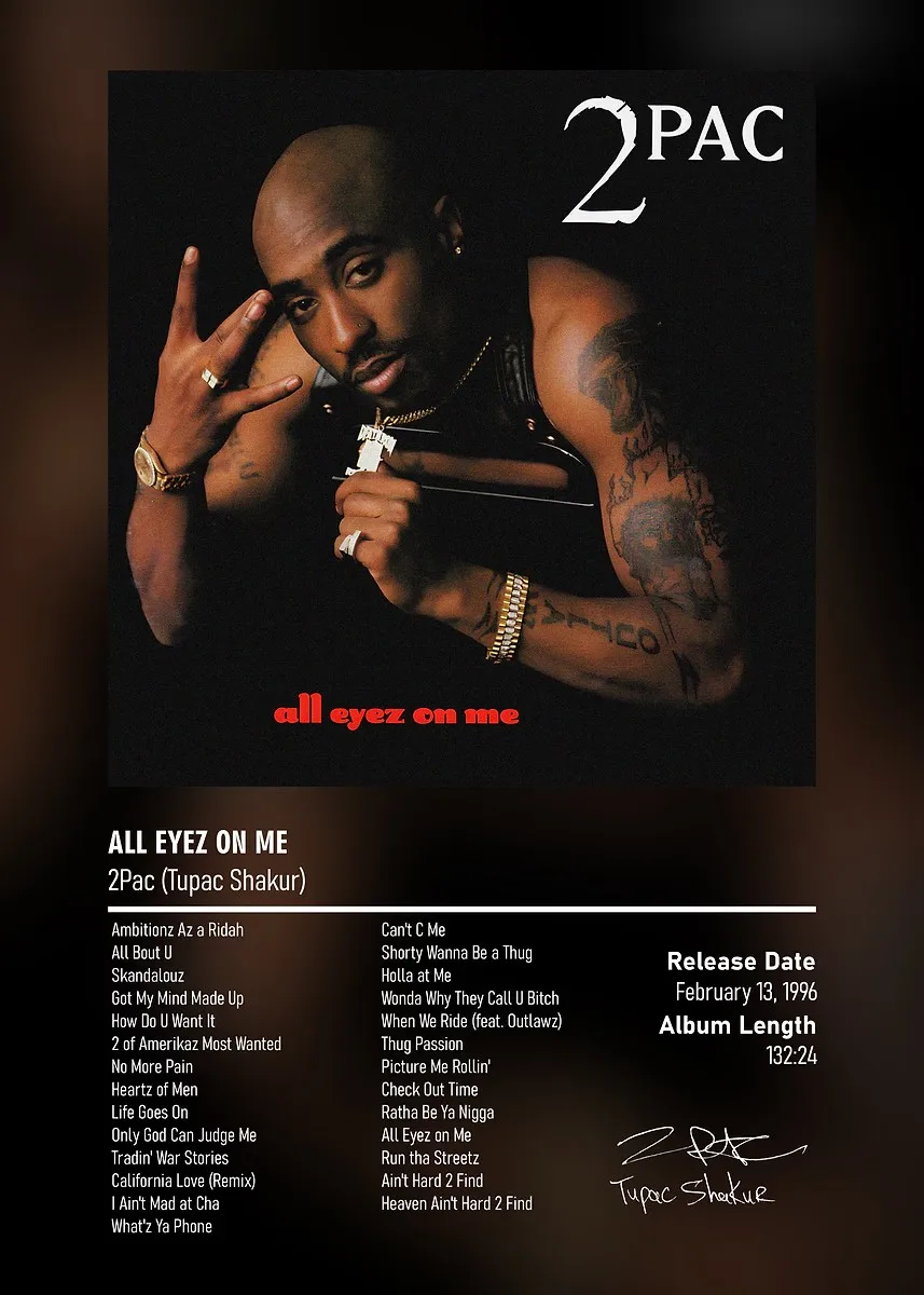 Plakat 2Pac - kultowa okładka rapu hip-hop Xx 7