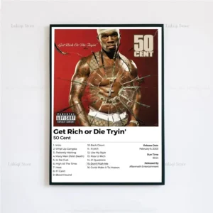Plakat okładka albumu 50 Cent – Get Rich or Die Tryin' Wzór 1