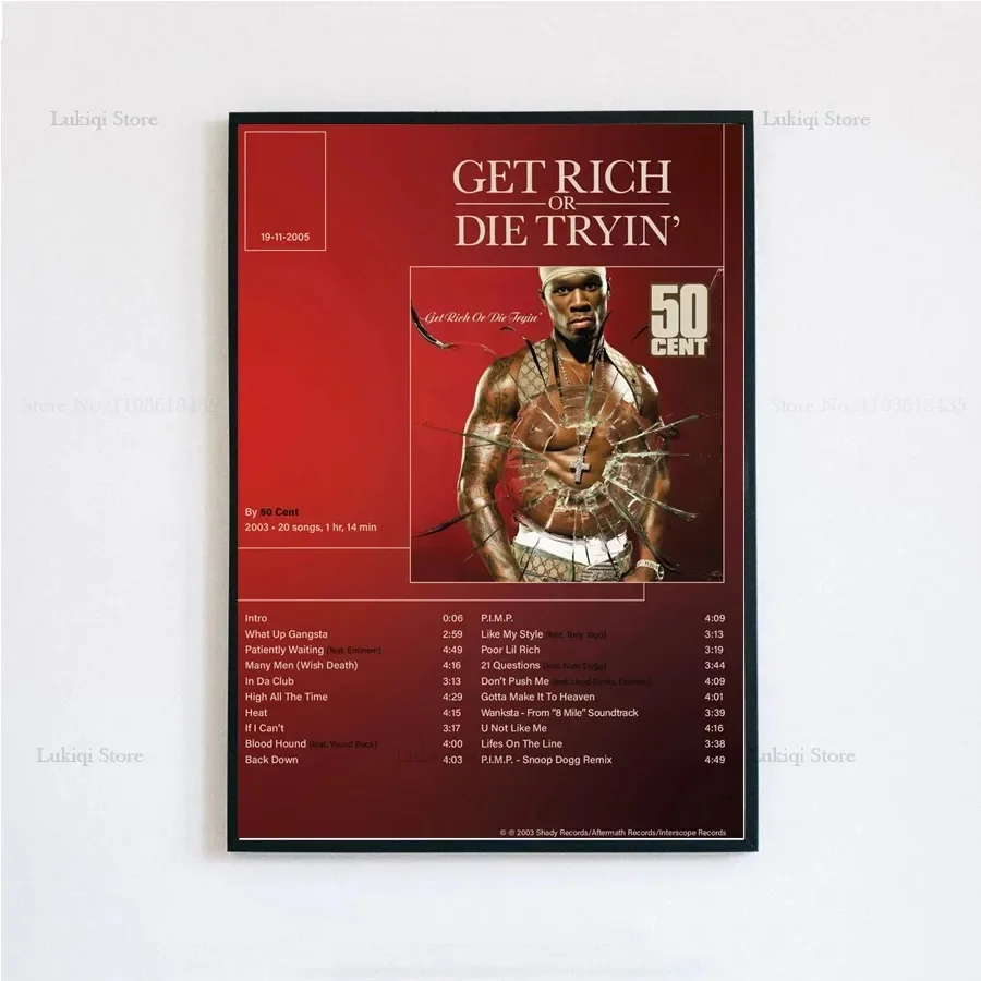 Plakat okładka albumu 50 Cent – Get Rich or Die Tryin’ Wzór 12