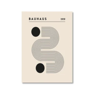 Abstrakcja Bauhaus na lnianym tle żółty