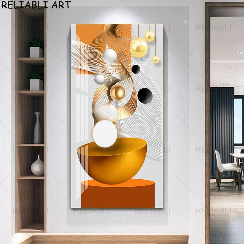 Plakat abstrakcja geometryczna w odcieniach pomarańczu Wzór 4