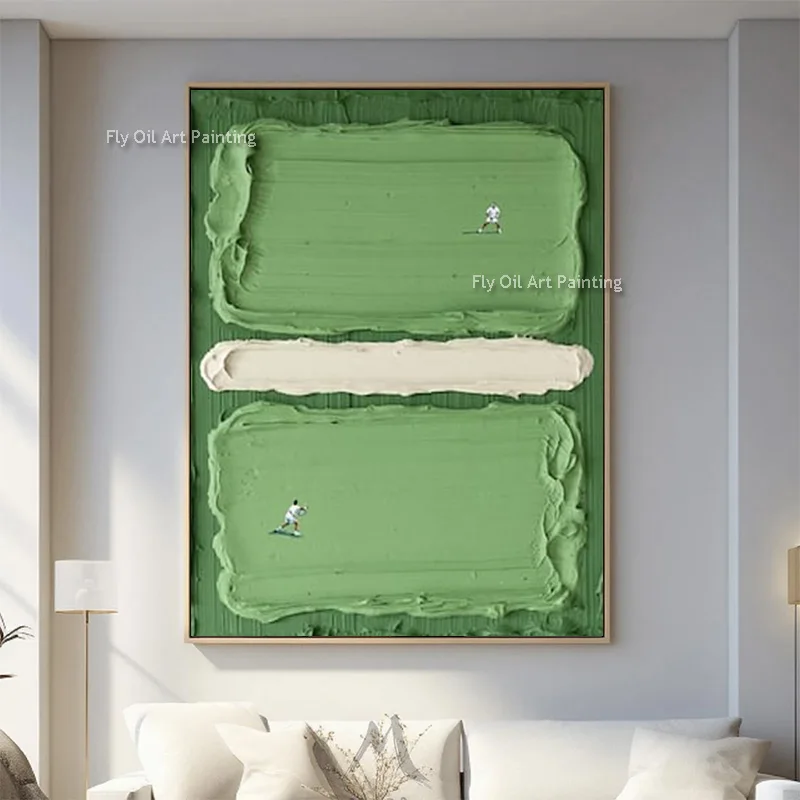 Plakat abstrakcja minimalistyczna jasnozielona Biały