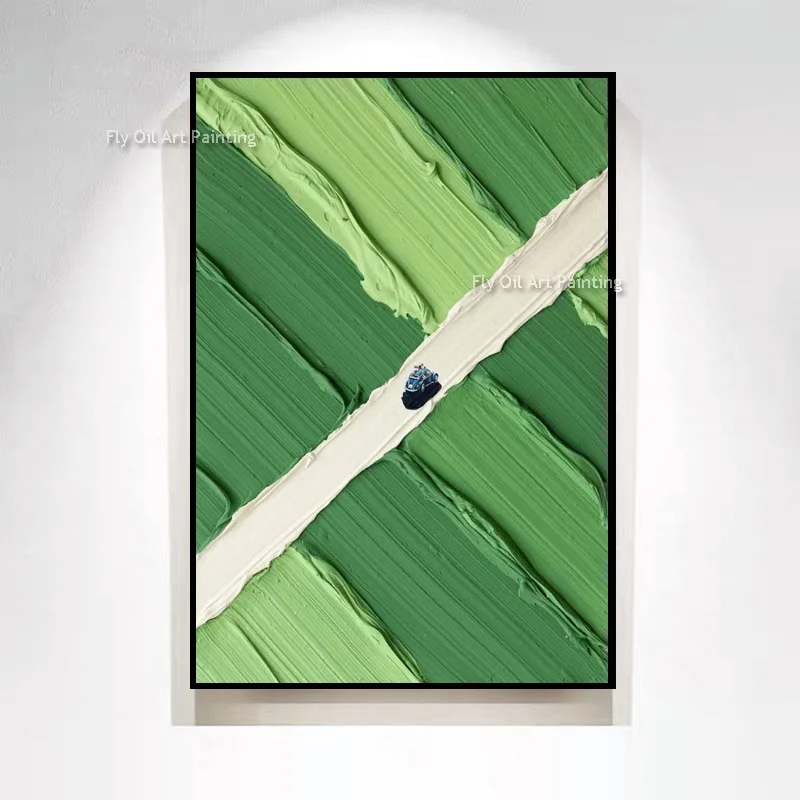 Plakat abstrakcja minimalistyczna jasnozielona Czarny