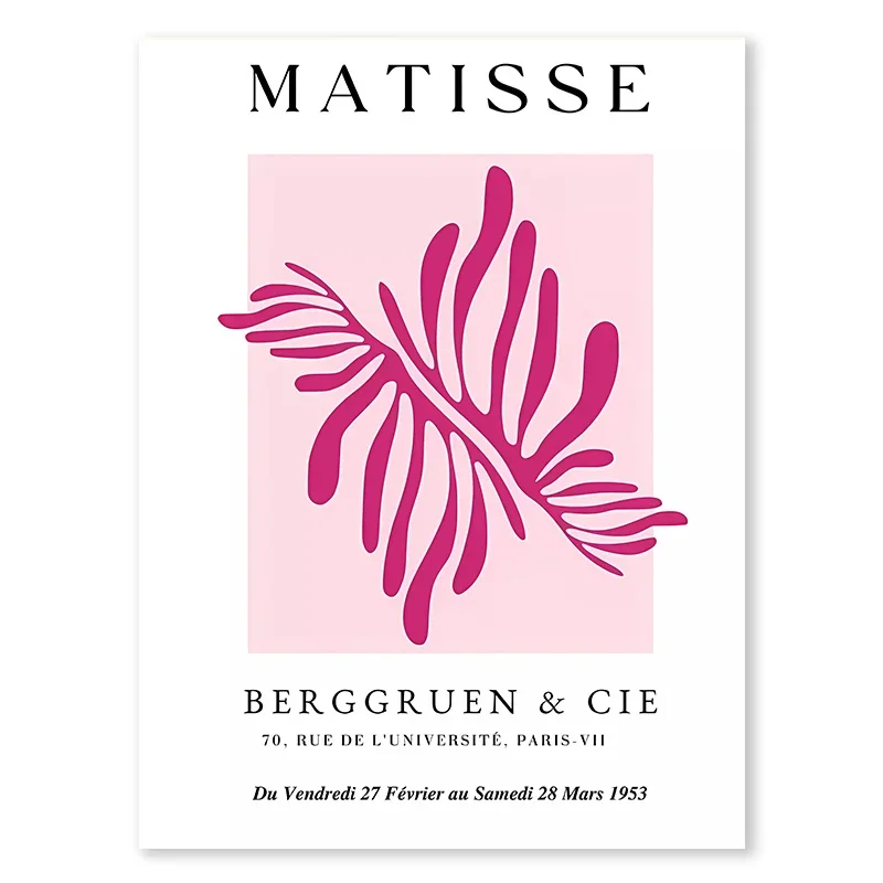Plakat Abstrakcja Matisse z Różowym Tygrysem Czarny