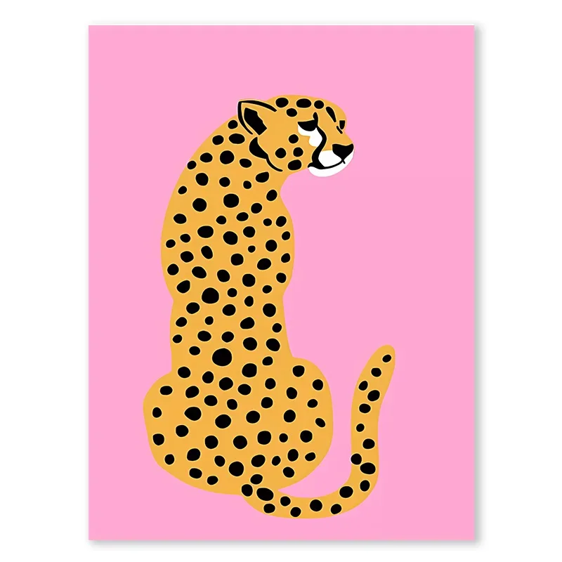 Plakat Abstrakcja Matisse z Różowym Tygrysem Granatowy