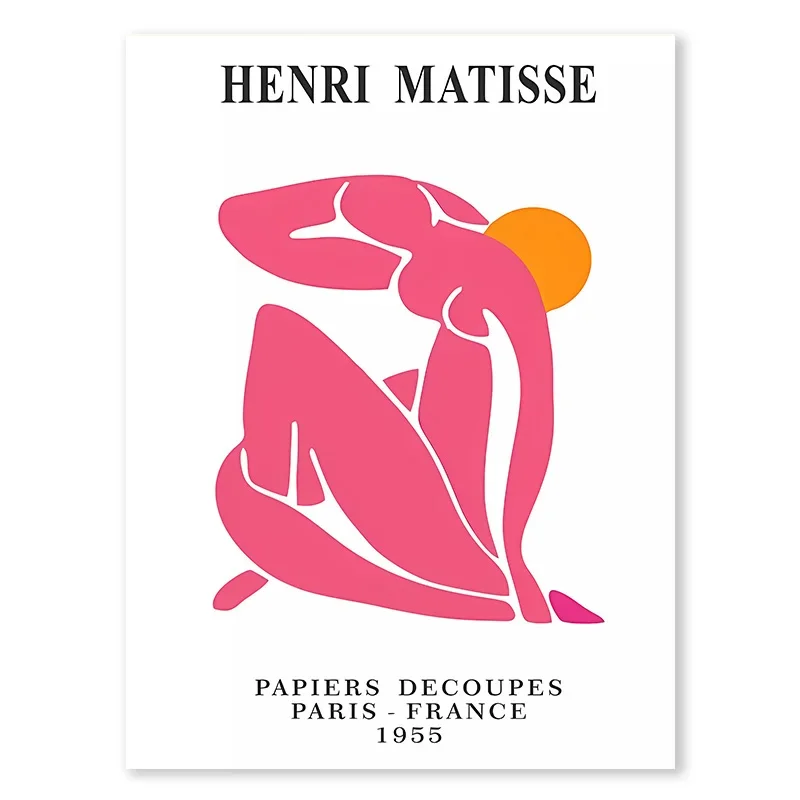 Plakat Abstrakcja Matisse z Różowym Tygrysem Jasnozielony