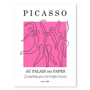 Plakat Abstrakcja Matisse z Różowym Tygrysem żółty