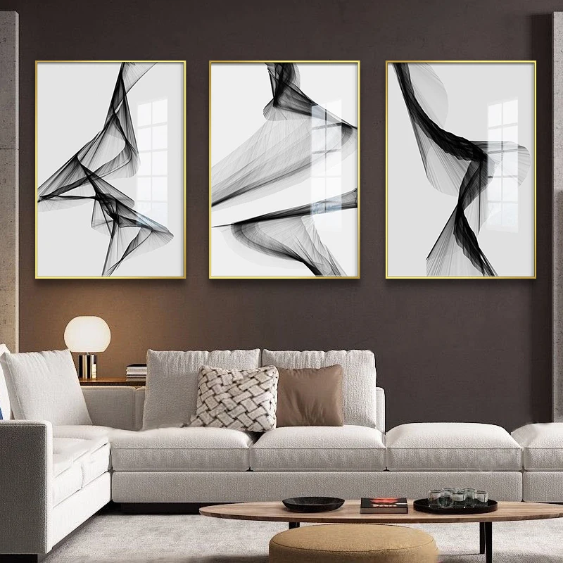 Plakat abstrakcja nordycka czarno-biała 3PCS