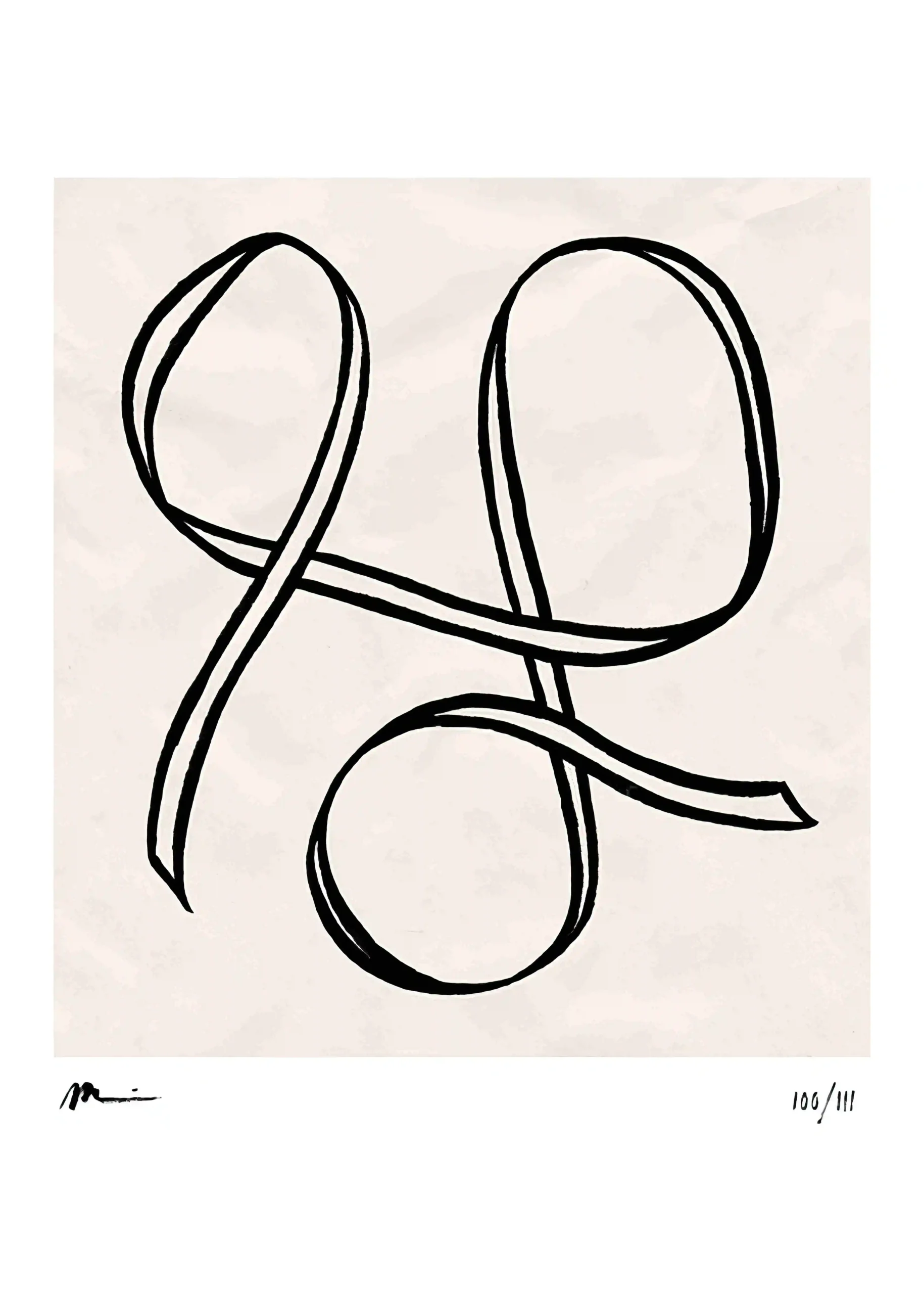 Plakat abstrakcyjna uśmiechnięta twarz line art Niebieski