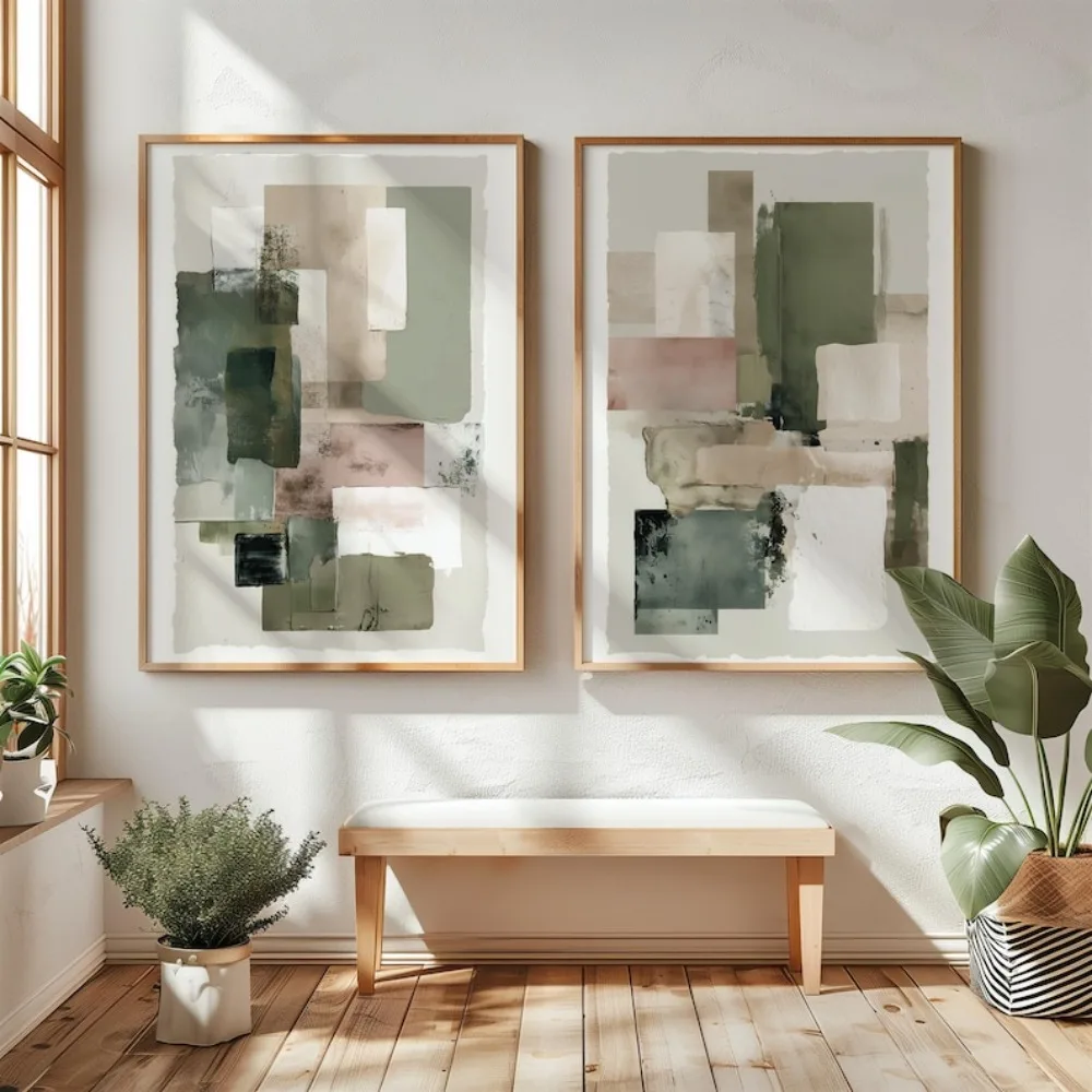 Plakat abstrakcyjne gory wabi-sabi (zestaw 2 szt.) Wzór 6