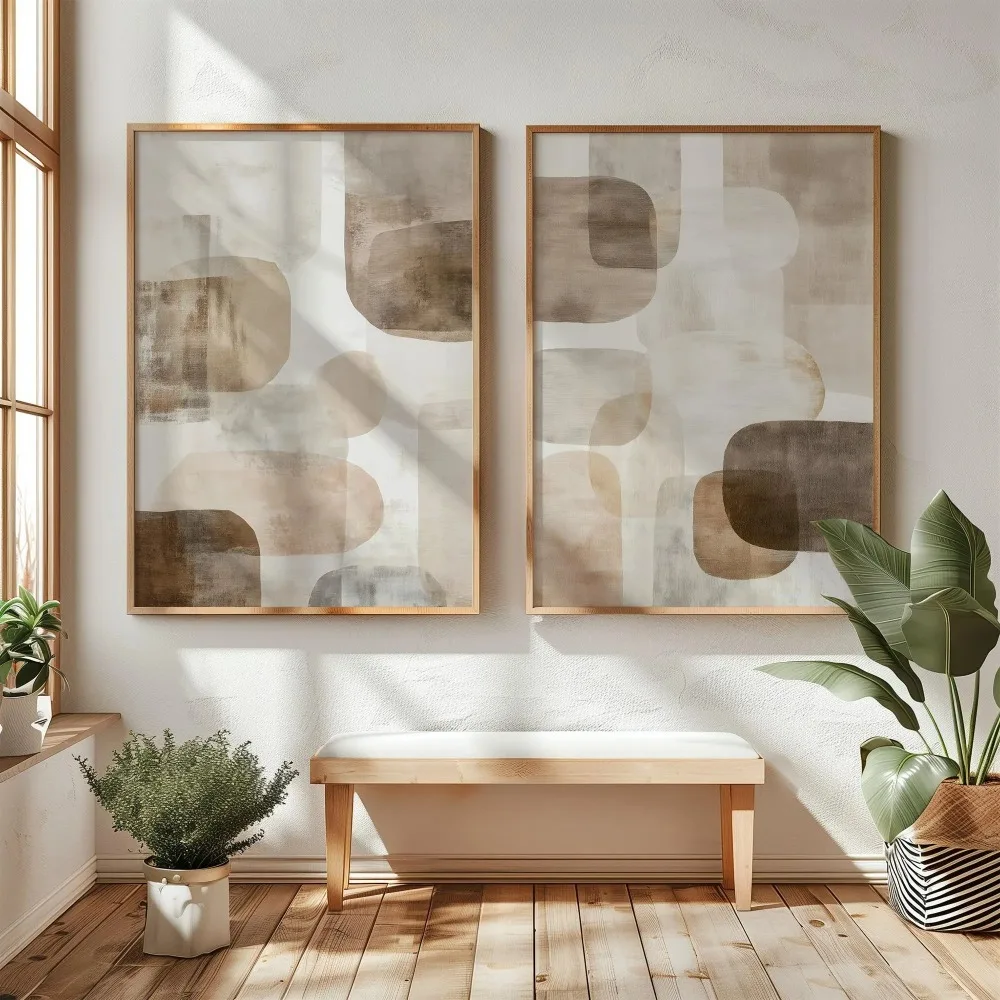 Plakat abstrakcyjne gory wabi-sabi (zestaw 2 szt.) Wzór 7