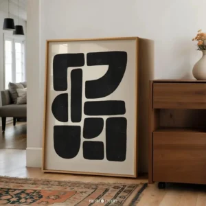 Abstrakcyjne linie - biały plakat minimalistyczny Biały