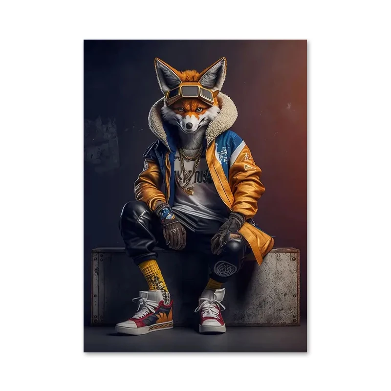 Abstrakcyjny lew, panda i żyrafa - plakat Fioletowy/фиолетовый