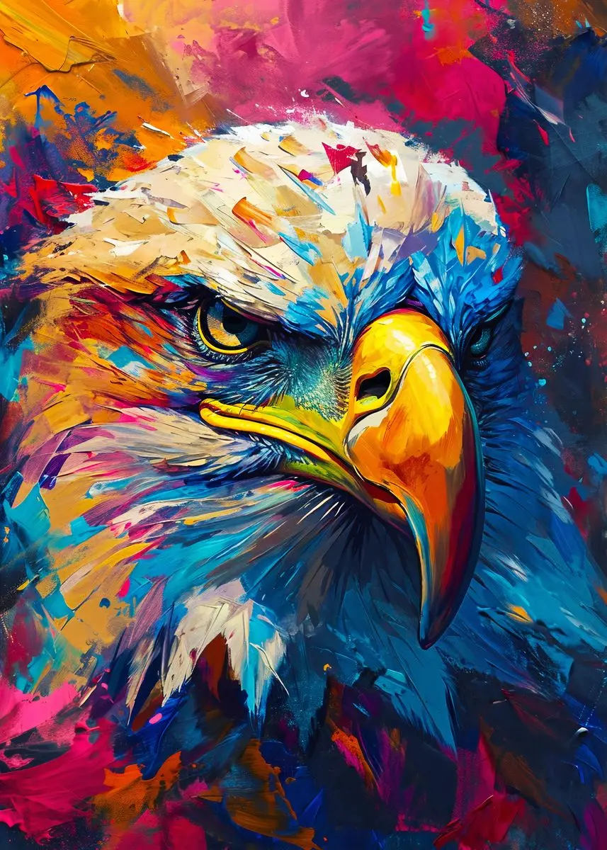 Plakat abstrakcyjne zwierzęta lew tygrys wilk do salonu Sku 3