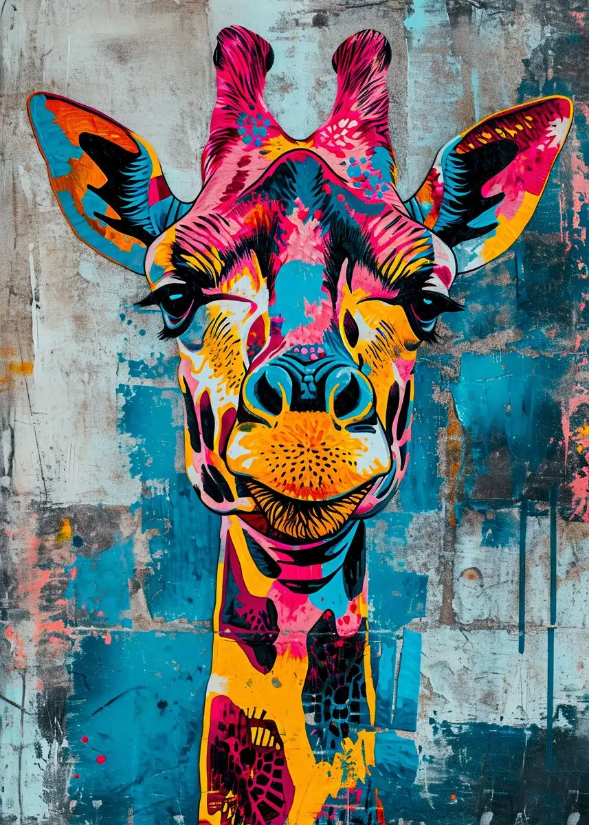 Plakat abstrakcyjne zwierzęta lew tygrys wilk do salonu Sku 4