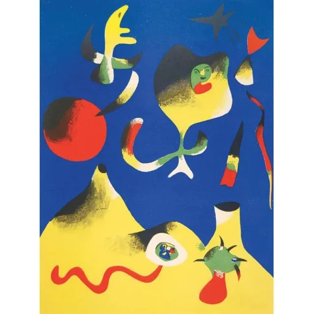 Plakat abstrakcyjna akwarela ogród Joan Miro Wzór 1