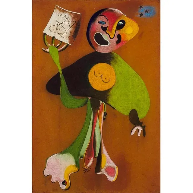 Plakat abstrakcyjna akwarela ogród Joan Miro Wzór 10