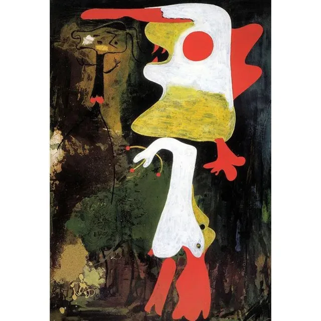 Plakat abstrakcyjna akwarela ogród Joan Miro Wzór 2