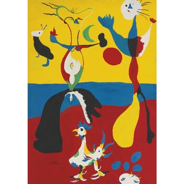 Plakat abstrakcyjna akwarela ogród Joan Miro Wzór 6