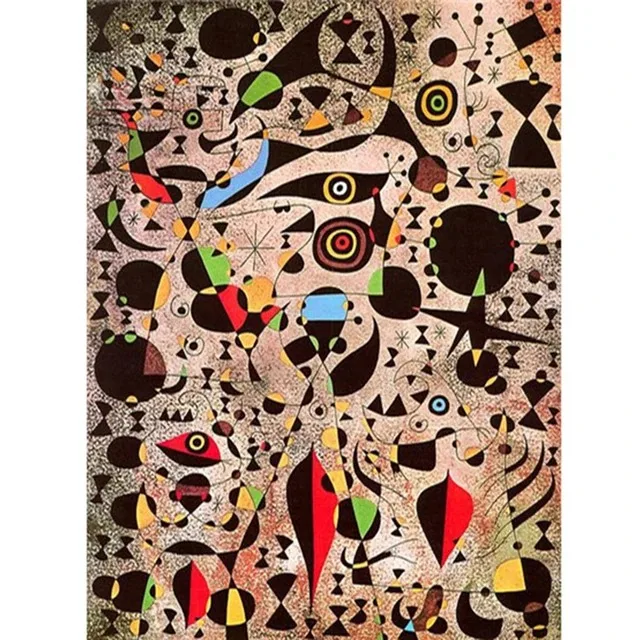 Plakat abstrakcyjna akwarela ogród Joan Miro Wzór 8