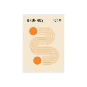 Plakat abstrakcyjny Bauhaus pomarańczowy Wzór 1