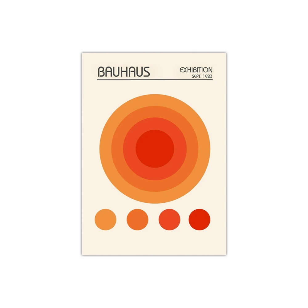 Plakat abstrakcyjny Bauhaus pomarańczowy Wzór 2