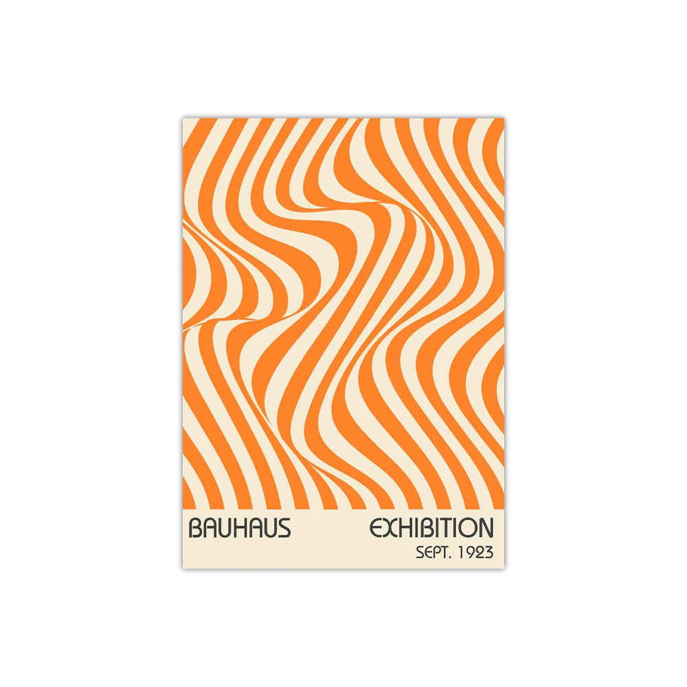 Plakat abstrakcyjny Bauhaus pomarańczowy Wzór 3