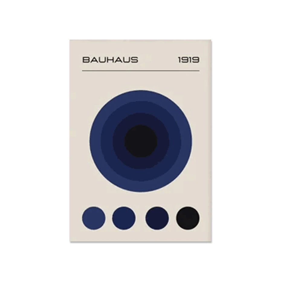 Plakat abstrakcyjny Bauhaus Mid-Century Modern A