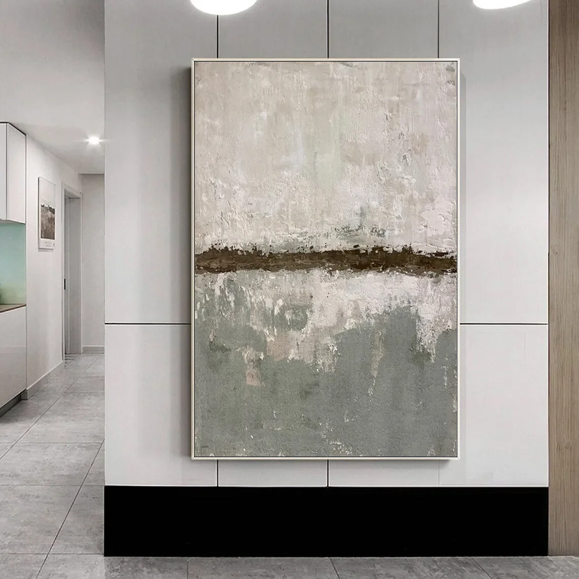 Plakat abstrakcyjny - minimalistyczna tekstura beż i brąz Wzór 5