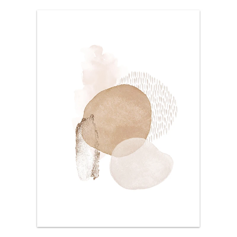 Plakat abstrakcyjny beżowo-różowy boho Wzór 3