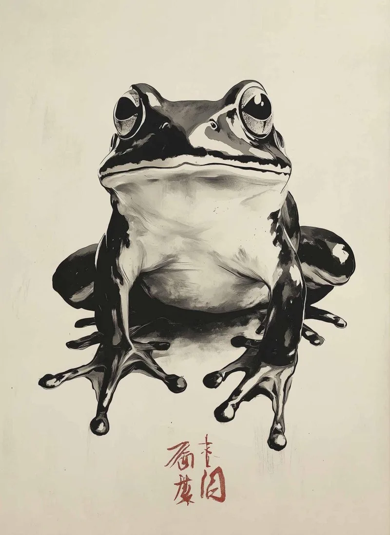 Abstrakcyjne linie tuszem - plakat czarno-bialy Wzór 4