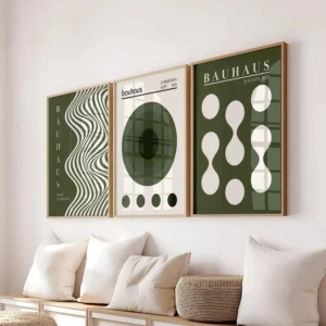Plakat abstrakcyjny falowane linie mid-century Wzór 1