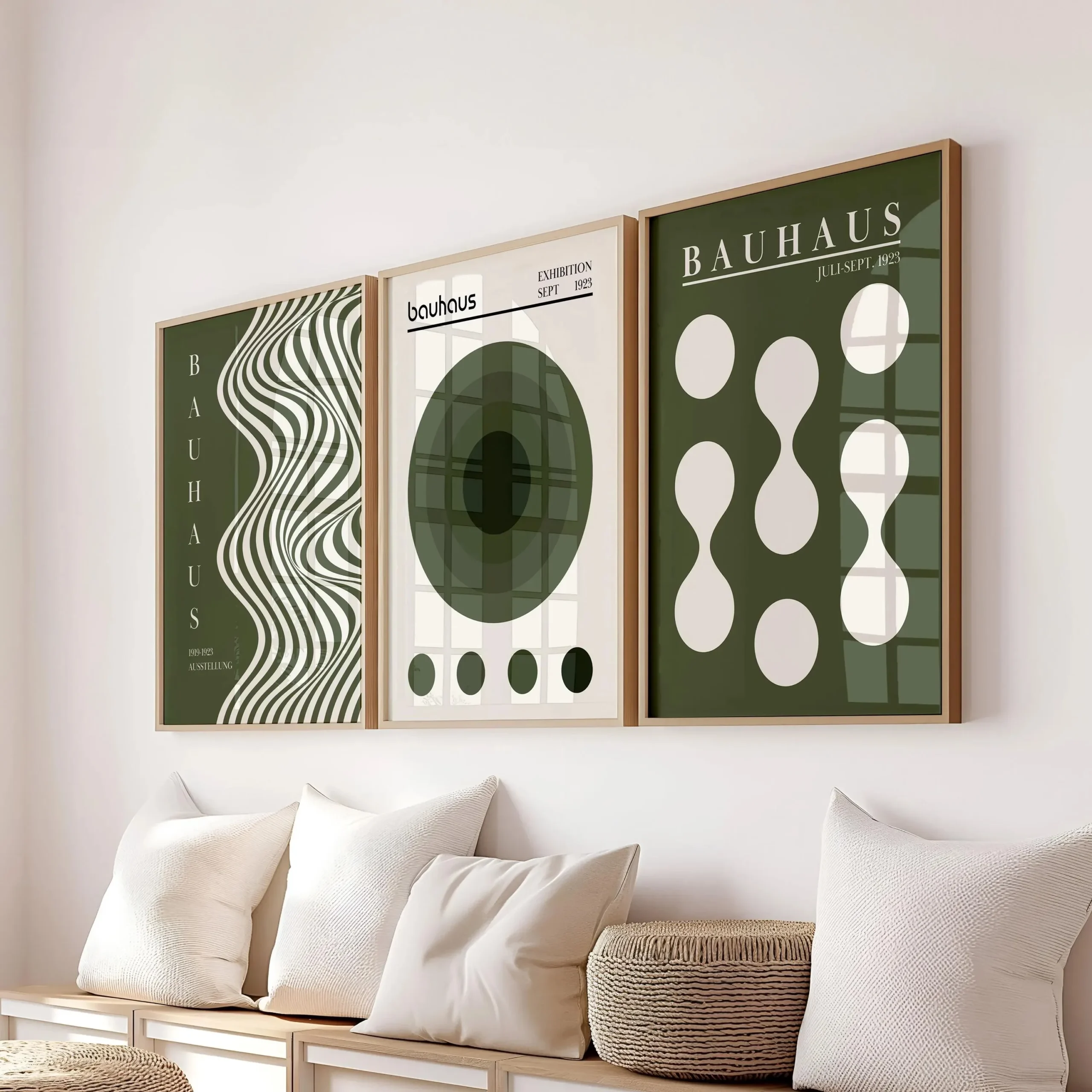 Plakat abstrakcyjny falowane linie mid-century Wzór 1