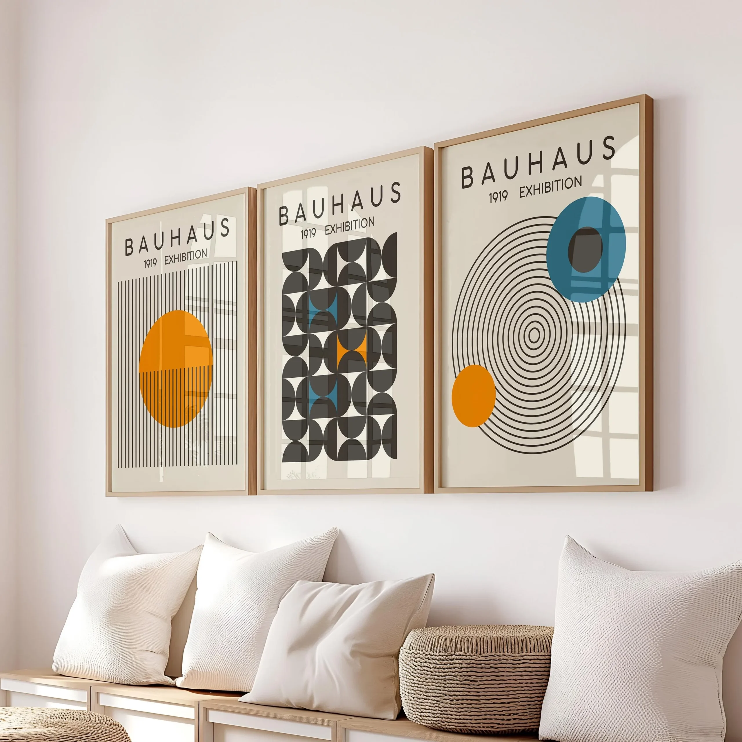 Plakat abstrakcyjny falowane linie mid-century Wzór 2
