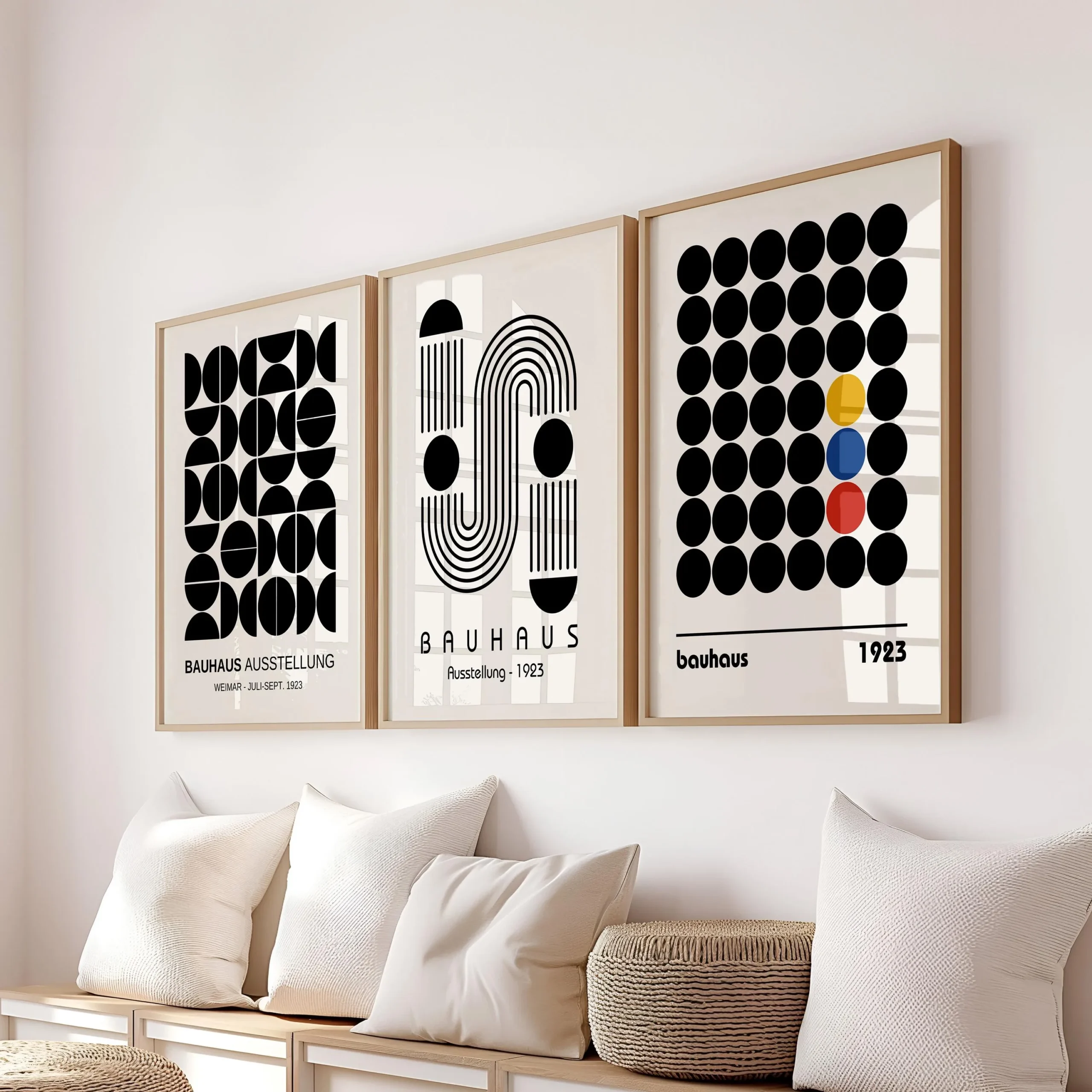 Plakat abstrakcyjny falowane linie mid-century Wzór 3