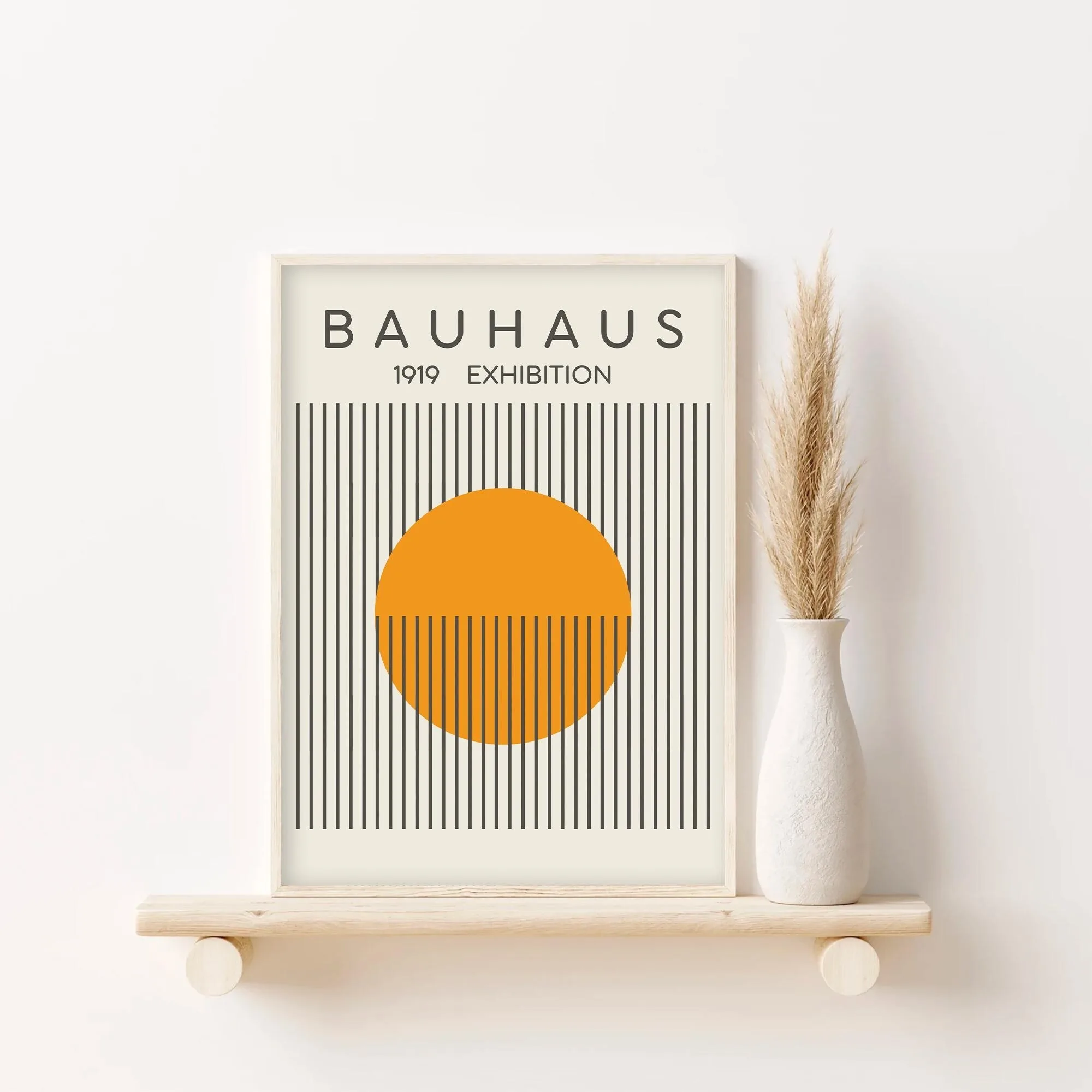 Plakat abstrakcyjny falowane linie mid-century Wzór 4
