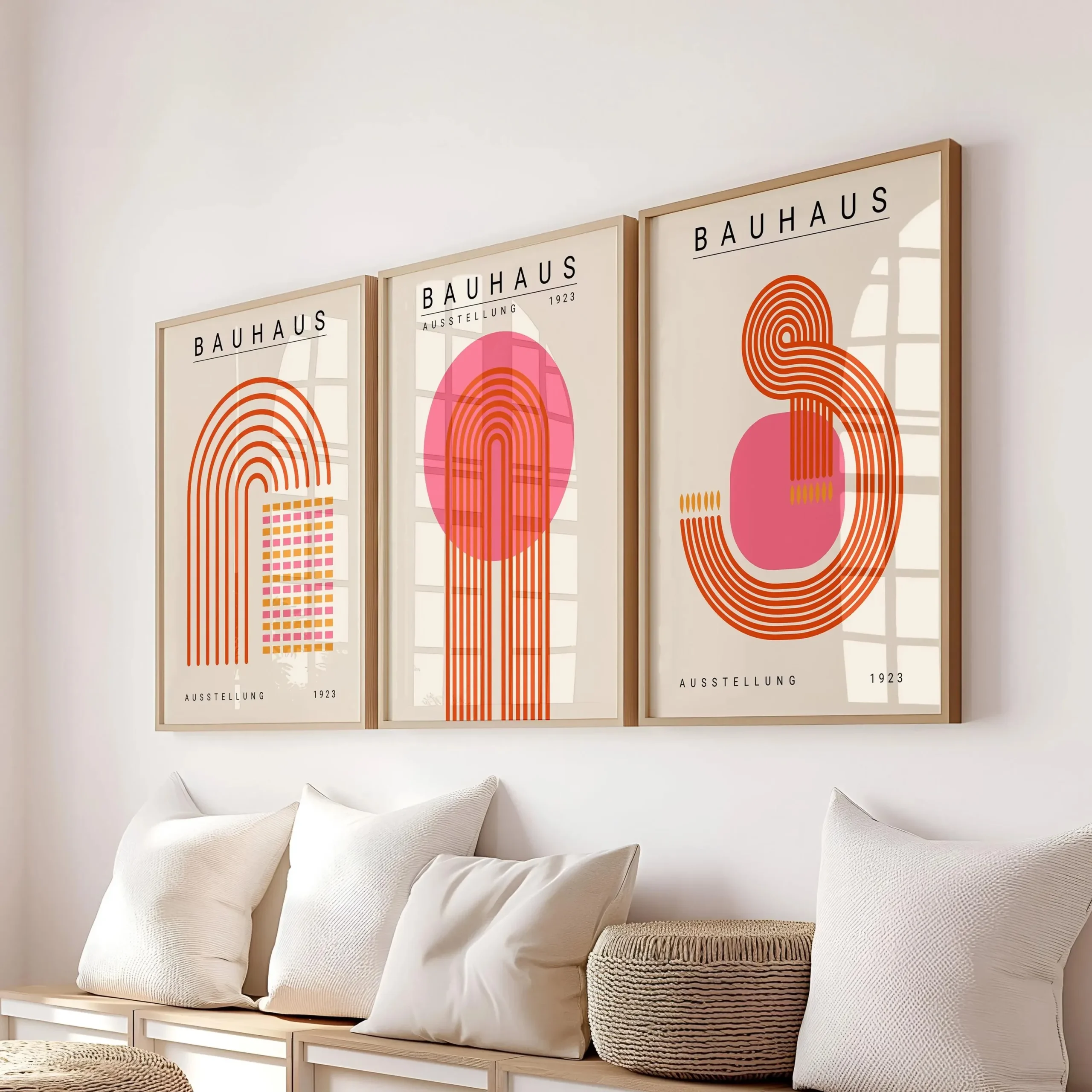 Plakat abstrakcyjny falowane linie mid-century Wzór 5