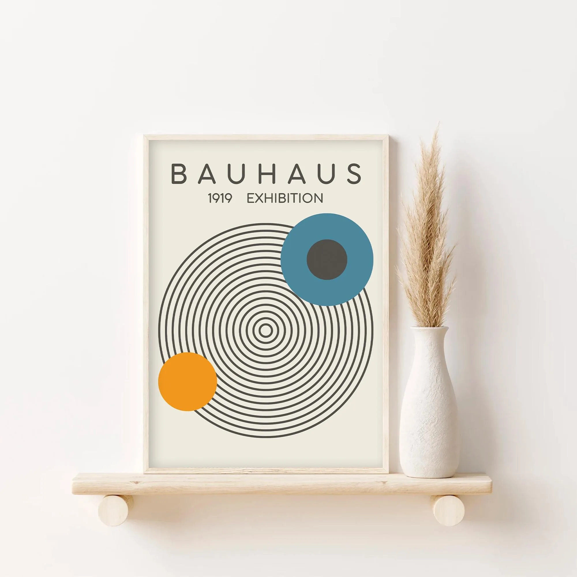 Plakat abstrakcyjny falowane linie mid-century Wzór 6