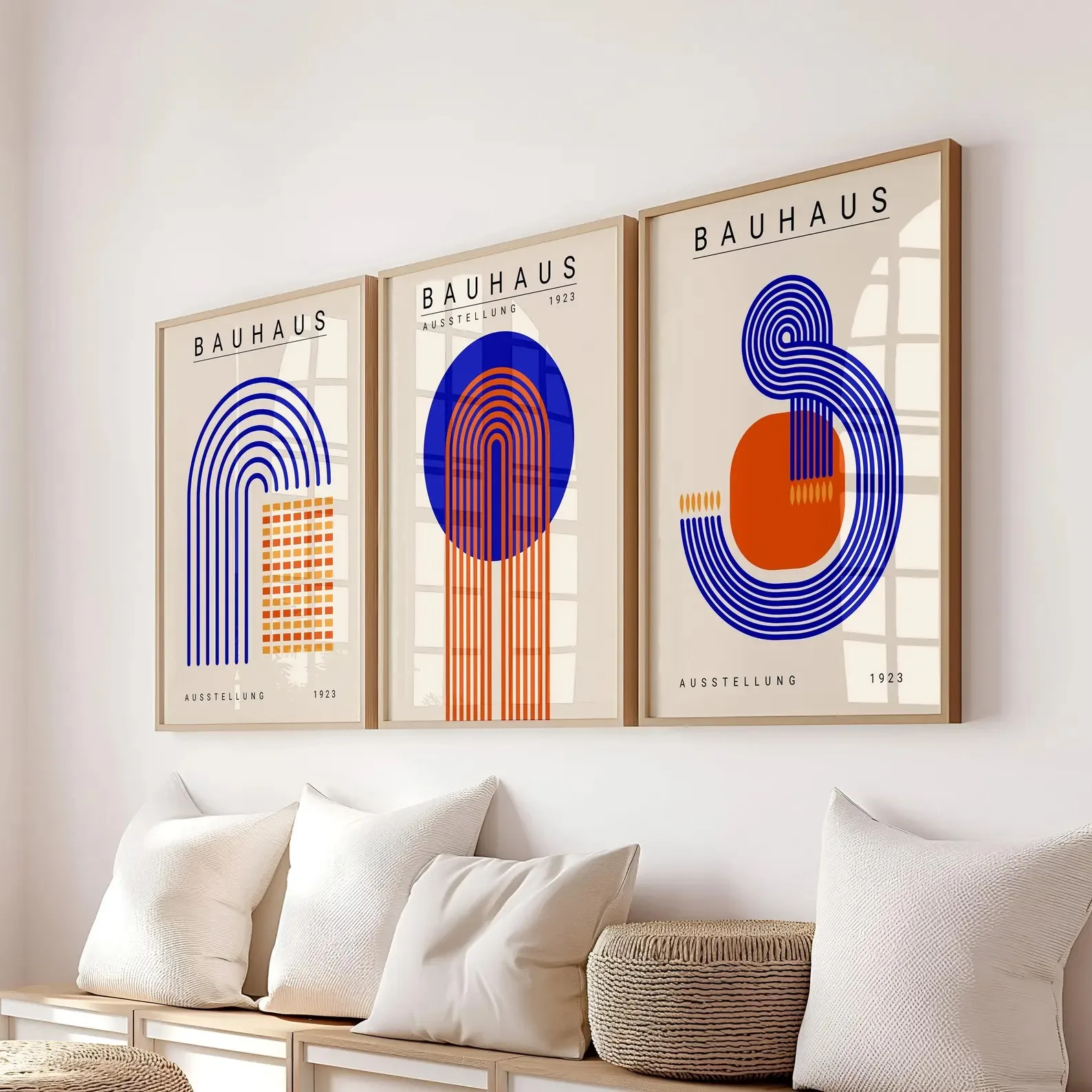 Plakat abstrakcyjny falowane linie mid-century Wzór 7