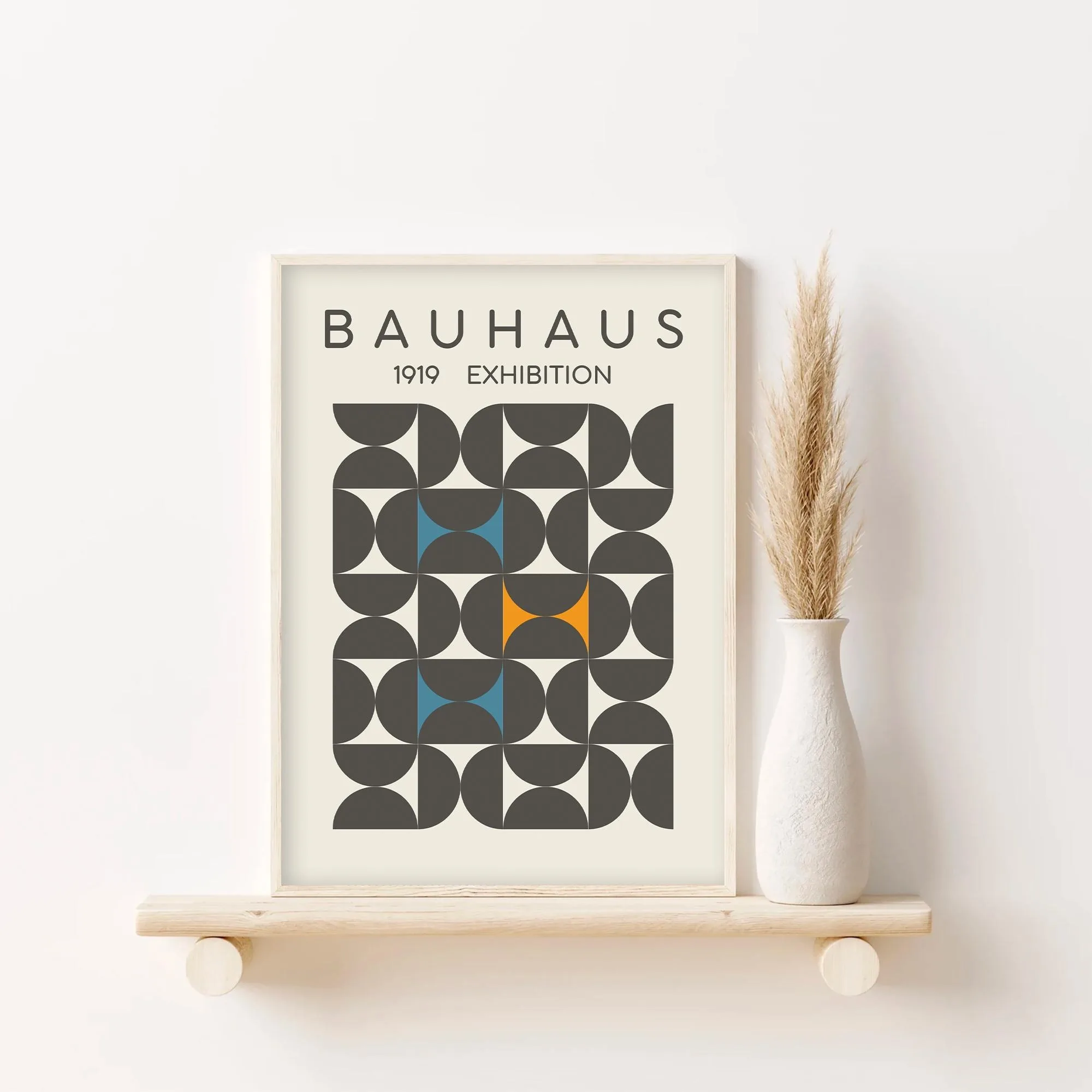 Plakat abstrakcyjny falowane linie mid-century Wzór 8