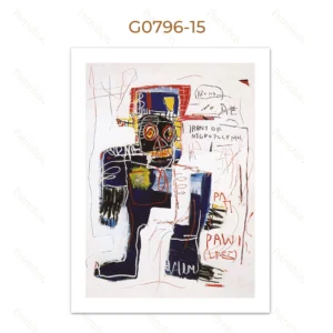 Graffiti w stylu Basquiata - plakat abstrakcyjny Wzór 1