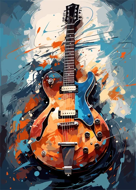 Plakat abstrakcyjny - instrumenty muzyczne Wielo