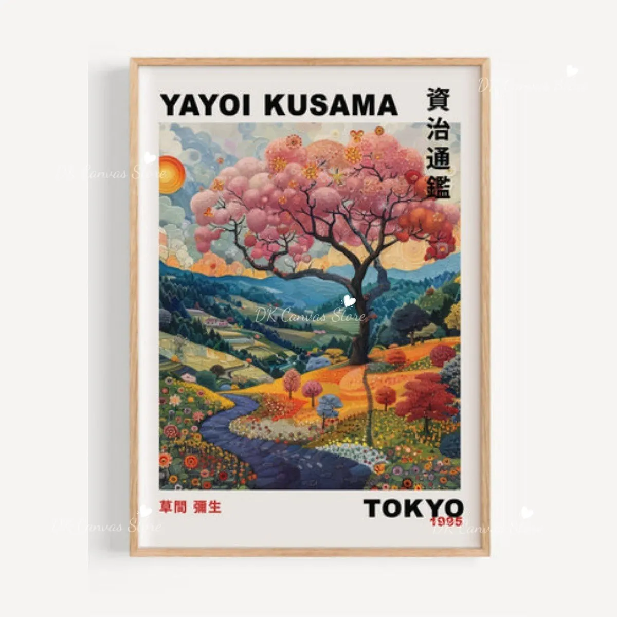 Plakat abstrakcyjny w stylu japandi - retro fale Wzór 1