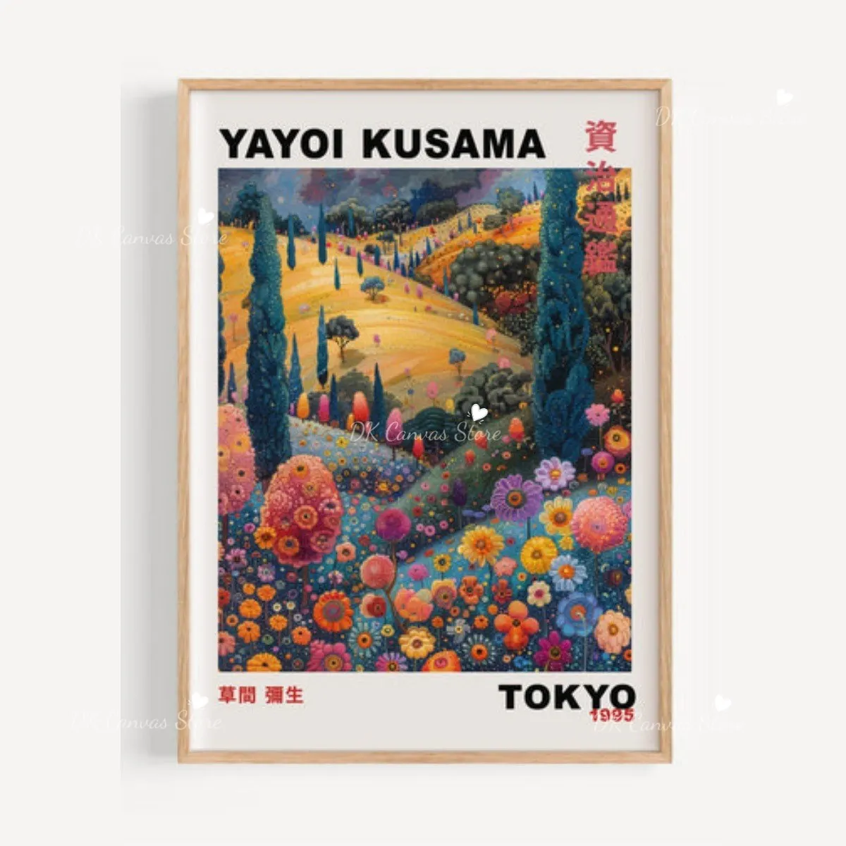 Plakat abstrakcyjny w stylu japandi - retro fale Wzór 3