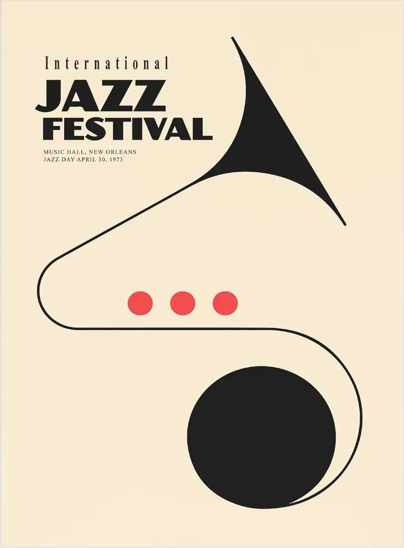 Plakat Jazz Festival – abstrakcja retro Fioletowy/фиолетовый