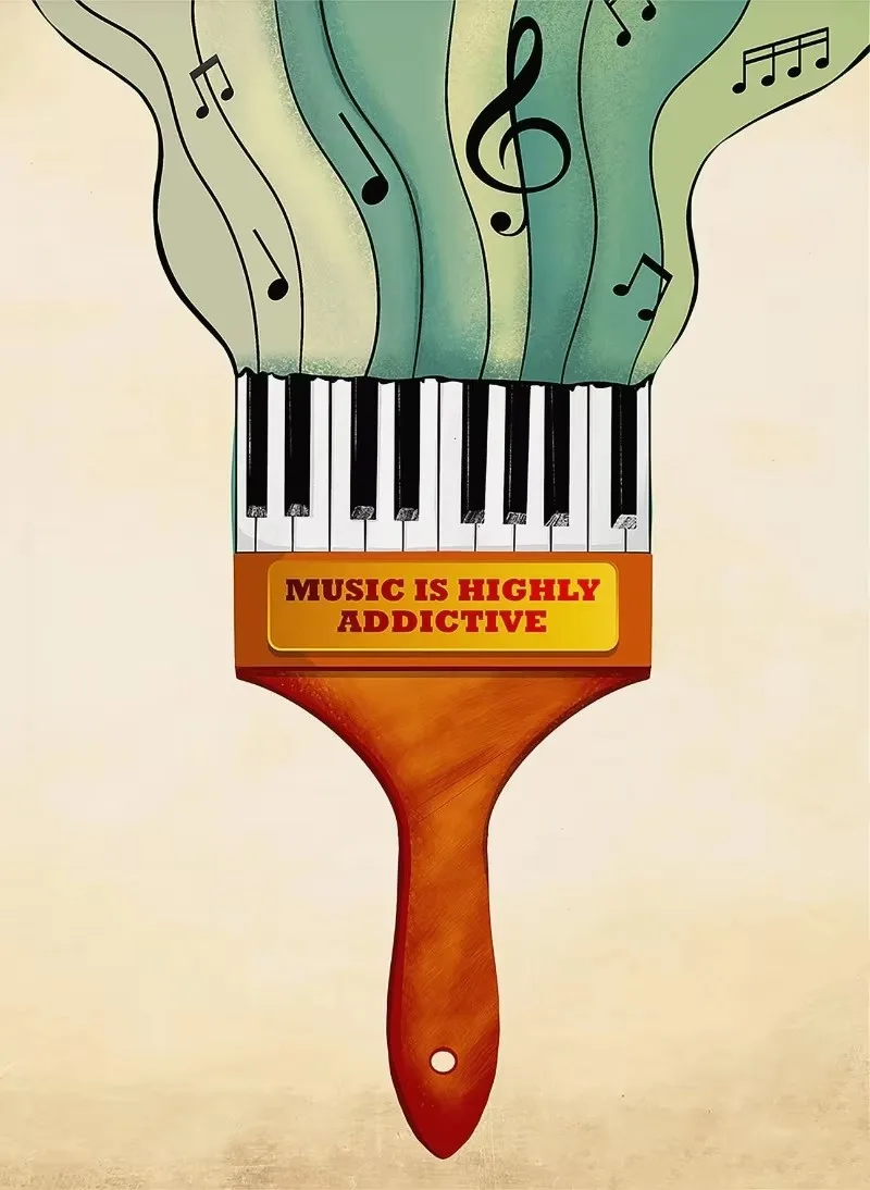 Plakat Jazz Festival – abstrakcja retro Jasnożółty